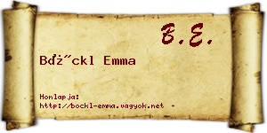 Böckl Emma névjegykártya